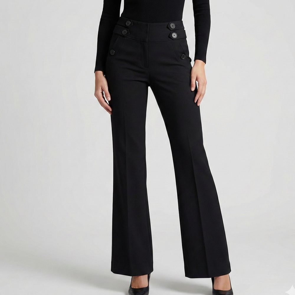 GUESS Vintage Black High-Waisted Sailor Flare Trousers - Size 26